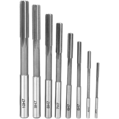 8Pcs Reamer Haute Vitesse En Acier Précision Droite Tige Alésage Outil Accessoires H7 (1/5)