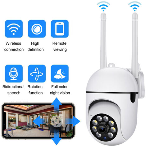 Gistuch – Caméra de surveillance WiFi extérieure sans fil 1080P – Vision nocturne couleur – Rotation 360° – Audio bidirectionnel – Étanche (1/5)