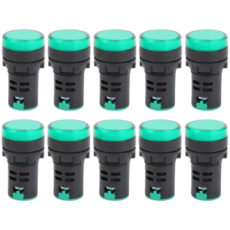 10PCS AD16-22DS Voyant LED Vert Haute Luminosité LED Signal Lampe pour Signal IndicationAC220V (1/5)