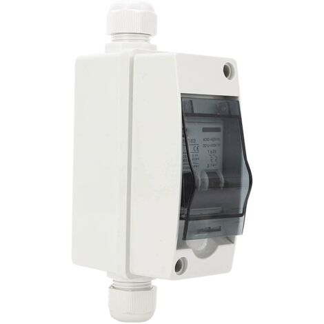 Disjoncteur Miniature avec Boîtier, Interrupteur de Déconnexion Solaire 2 Pôles 6A DC12‑400V AC90‑400V, Disjoncteur DC AC Extérieur étanche pour Système D'alimentation Solaire PV