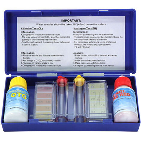 Solution de test de qualité de l'eau avec outil de tube de bande de test pour la détection du chlore résiduel PH (1/5)