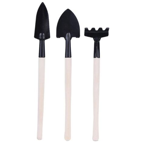 Mini Ensemble D'outils de Jardinage, Truelle de Râteau de Jardinage de Plantes avec Manche en Bois pour la Transplantation de Semis, la Culture de Désherbage de Fleurs, de Semis (1/5)