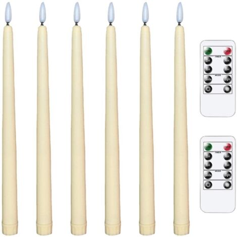 6 Pièces LED Bougies Coniques à Lumière Chaude Scintillante Flamme, Décoration de Mariage à la Maison Halloween Thanksgiving de Noël (yellow) (1/5)