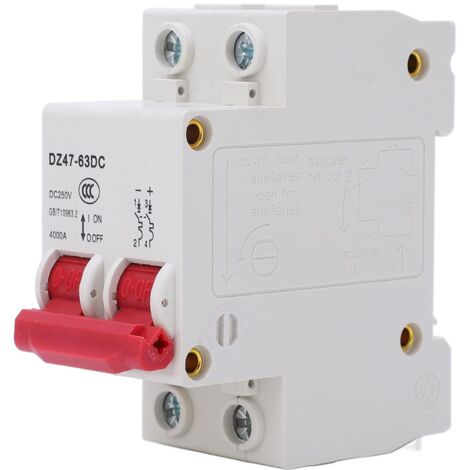 DC Miniature Disjoncteur 2P Photovoltaïque DC Circuit Interrupteur Protecteur Commutateur DIN Rail Mount Air Circuit Disjoncteur DC 250V(25A) (1/5)
