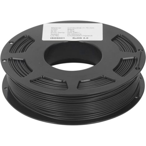 Filament PLA Conducteur de Remplacement 1.75mm Consommable d'Impression pour Imprimante 3D Accessoire 20-50mm/s (1/5)