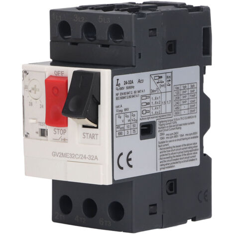 Disjoncteur moteur 3P, interrupteur de Protection contre les surcharges, bouton de démarrage manuel du moteur AC 690V GV2-ME32C 24-32A (1/5)