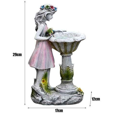 Filtres à Air, Statue de Jardin Solaire énergie Solaire Fée Sculpture Figurines d'ange en Résine pour Décoration de Jardin Ornement Extérieur Pendaison de Crémaillère Cadeau