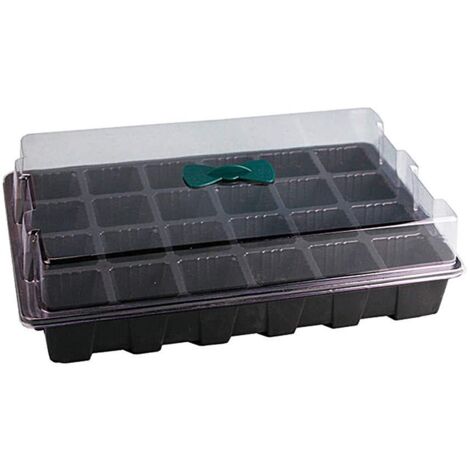 Plateau de Semis de Pépinière, 3pcs 24 Cellules Réutilisables Plateaux de Semis en Plastique pour Plantes Serre Plateau de Culture avec Couvercle Transparent Plat de Semis de (1/5)