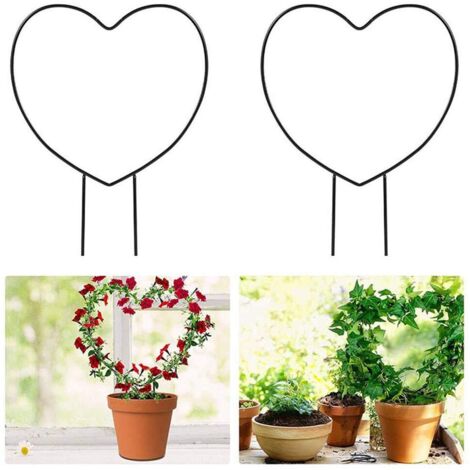 Treillis de Plantes Circulaires, Treillis de Jardin en Fer Noir pour Plantes Grimpantes, Support de Support d'escalade de Plantes pour Plantes en Pot Fleurs D'intérieur (1/5)