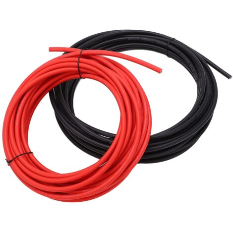Câble d'extension solaire, résistance à la corrosion Fil solaire 2 pièces double isolation pour système de centrale électrique 6mm² 20m (1/5)