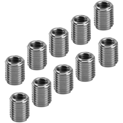 10pcs Insert de Filetage de Fil D'acier à Dent Fine Externe, Gaine de Fil D'acier Inoxydable 303, Intérieur M6  1 Extérieur M8  1 Long 10MM, Accessoires de Matériel de Maintenance