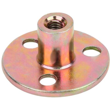 Écrous à bride 5 pièces, M6 M8 M10 en fer galvanisé Surface lisse Bride d'écrou en T Base ronde en té en fer galvanisé à 3 trous pour la fixation de meubles de connexion(M8)
