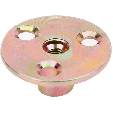 5pcs Écrou de Bride à 3 Trous M6 / M8 / M10 Écrou en T à 3 Trou en Brad Écrou en T à Base Ronde en Fer Galvanisé(M6) (1/5)