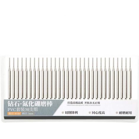 Aiguille de meulage, 30Pcs 1mm Set d'aiguilles de meulage Emery Cylindrique à tête Plate Accessoires de broyeur électrique 【Cadeau de Noël, Cadeau du Nouvel an】 (1/5)