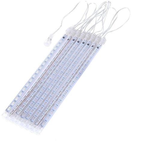 Rain Drop Lights Outdoor LED Meteor Shower Lights 8 Tubes 144 Leds Icicle Snow Falling Lights pour Xmas Halloween Party Holiday (C) (1/5)