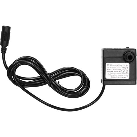 Pompe Submersible, Mini Pompe à Eau électrique sans Balais 5W DC6V-12V 500L/H, Faible Bruit, étanche IP68, pour Aquarium, Aquariums, Fontaines, Etc.