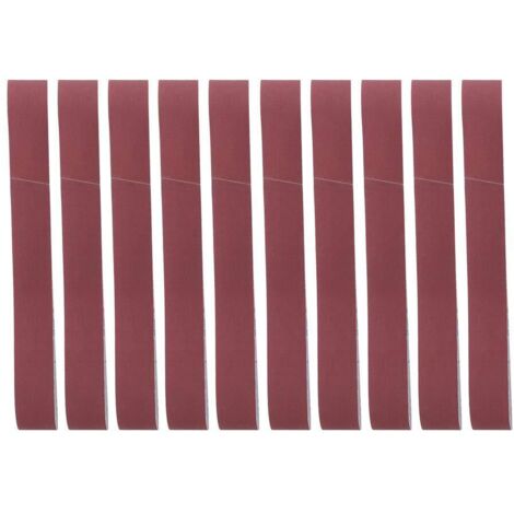 10 Pièces Bande Abrasive 740 x 40 mm, Bandes Abrasives en Tissu 60, 120, 240, 400, 600 Grains, Bande de Ponçage pour Ponceuse à Bande et Meuleuse et Polissage (240 Grit), Bandes (1/4)