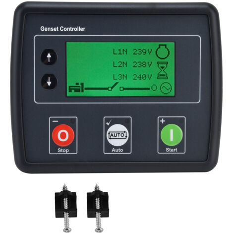 Contrôleur de Générateur, DSE4510 Contrôleur de Groupe électrogène Diesel, LCD 3 Phases Contrôleur Automatique Démarrage Panneau de Module de Contrôle pour Groupe électrogène, Efi et Non Efi (1/5)