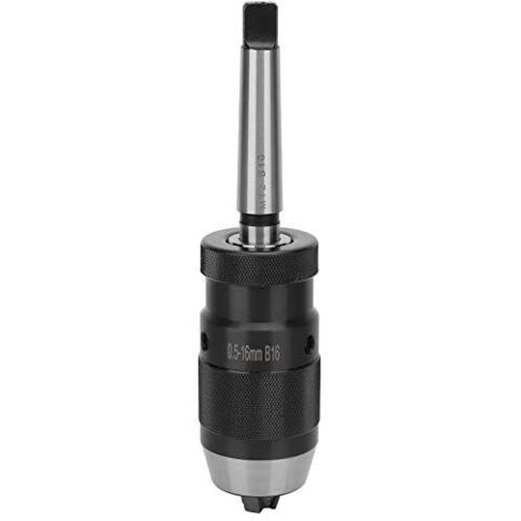 Mandrin de percage MK2- B16, Mandrin Sans Clé, 0.5‑16mm, Mandrin à Serrage Mandrin Auto-serrant sans Clé, Mandrin Perceuse A Colonne, pour perceuses à colonne, fraiseuses et tours