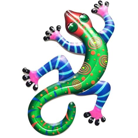 Décoration Murale Gecko en Fer, 21,8 X 14 X 0,8 Cm Décor de Gecko d'art de Jardin pour la Maison, la Chambre, Le Salon, Le Bureau, L'ornement de Jardin (2) (1/5)