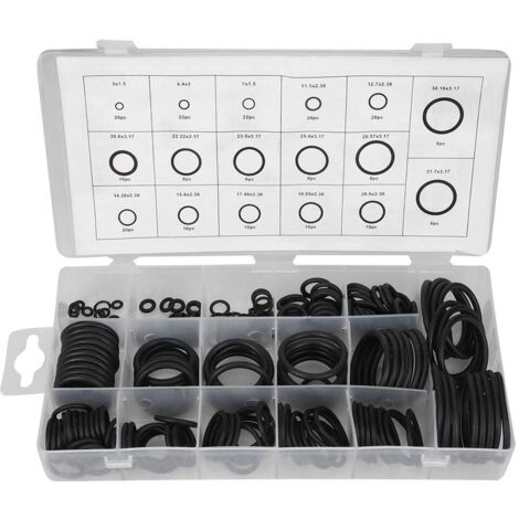 222 Pcs En Caoutchouc O Ring Set D'étanchéité Assort Set Kit O-Ring Rondelle Assortiment Kit pour Automobile Ingénierie Machines Hydraulique Plomberie Rondelle Joint (1/4)