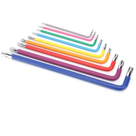 9 pièces étoile hexagonale clé à douille ensemble Super longue multicolore clé hexagonale outils ensemble accessoire de réparation (1/5)