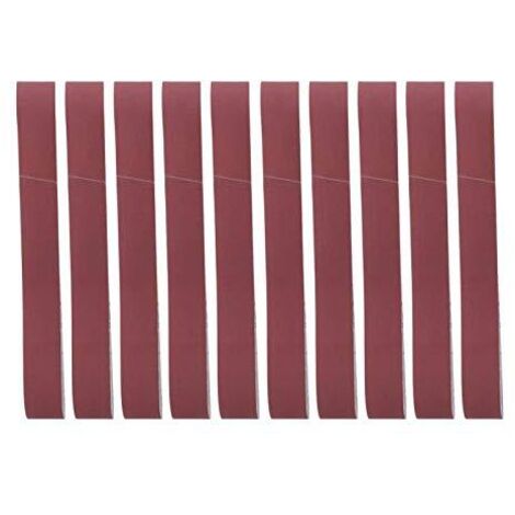 10 Pièces Bande Abrasive 740 x 40 mm, Bandes Abrasives en Tissu 60, 120, 240, 400, 600 Grains, Bande de Ponçage pour Ponceuse à Bande et Meuleuse et Polissage (60 Grit), Bandes (1/5)