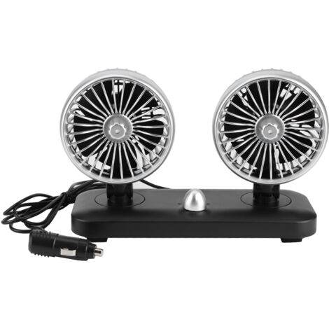 Ventilateur électrique universel pour voiture 12V, double tête, support de tableau de bord pour refroidissement automatique de l'air, rotatif à 180 ° (1/5)