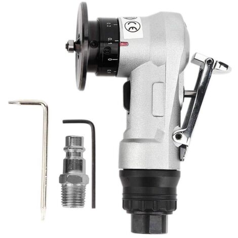 Mini meuleuse à angle pneumatique, meuleuse pneumatique à angle de 45 degrés, vitesse à vide 30000 tr/min Profondeur réglable 0,1 mm -0,9 mm Trou de chanfreinage min 7 mm pour le trou de bord de coupe (1/5)