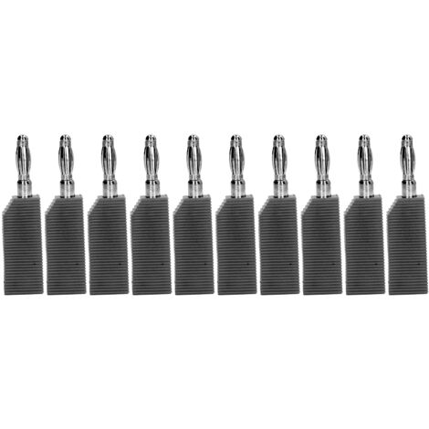 10 pièces 4mm fiche banane PE laiton pas de connecteurs à souder accessoires de test électrique J.10030Black (1/5)