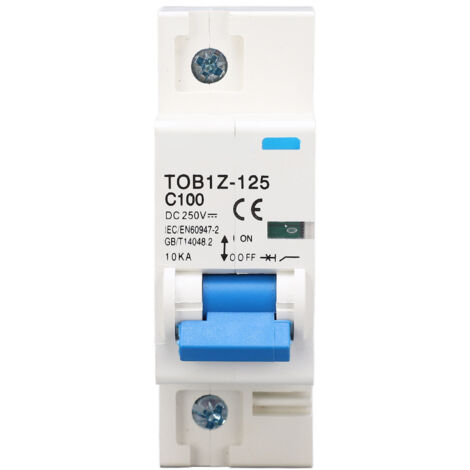 1P DC Disjoncteur 100A 35mm DIN Rail Installation Solaire PV Court-Circuit Protection Contre Les Surcharges Commutateur DC250V (1/5)