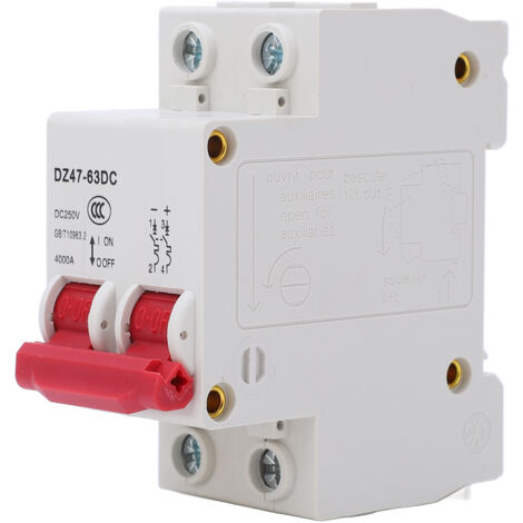 Disjoncteur 2P photovoltaque PV DC 250V 4000A Pouvoir de coupure pour bureau à domicile 63A (1/5)