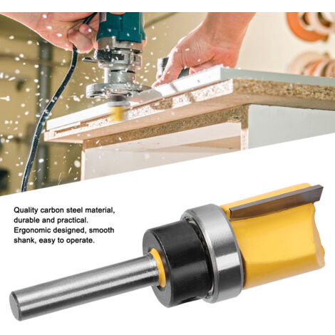 1/4in Shank Woodworking Cutter Flush Trim Router Bit Straight Trimming Milling Tool 6x19x20mm (1/5)