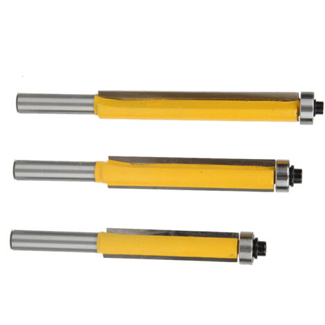 3 pièces 8mm tige de fraise, outils de fraisage fraise à bois coupe routeur peu avec roulement (1/5)
