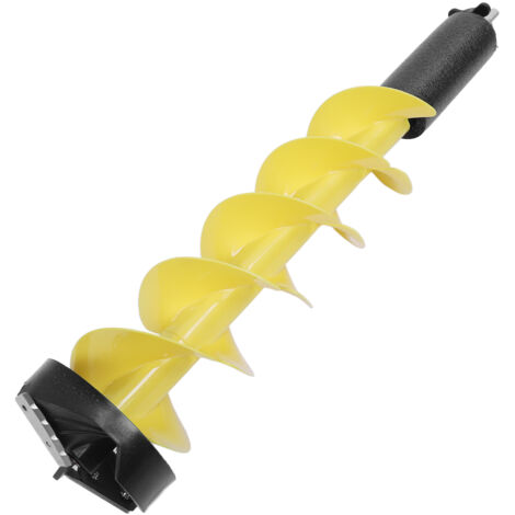 Foret à glace électrique en nylon pour la pêche sur glace avec 2 lames et dispositif de localisation, diamètre de rotation de 6 pouces jaune (1/5)