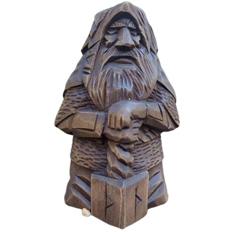 Ornements D'Artisanat d'art de Statue de Viking de Résine, Artisanat de Décor de Jardin pour la Décoration Extérieure de Jardin (Tonnerre - Marteau) (1/5)