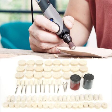 Accessoires de meulage électrique 76PCS, ensemble d'accessoires d'outils rotatifs pour meule de polissage de laine pour mini-broyeur électrique (1/5)