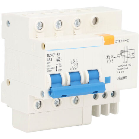 Disjoncteur Miniature 3P + N, interrupteur de Protection contre les fuites et les surcharges à la terre, 400V 63A (1/5)