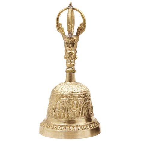 Cloches de Prière Dorje Vajra Cloche de Méditation Bouddhiste Tibétaine Faite à la Main en Laiton Utilisation pour Le Mariage à la Maison du Temple (1/4)