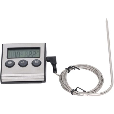 Thermomètre de Cuisson à Lecture Instantanée Thermomètre Alimentaire Numérique Sonde Thermomètre de Four avec Minuterie de Température Préréglée (1/5)