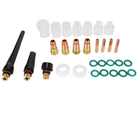 30PCS TIG Torche De Soudage Lentille À Gaz 4 12 Kit Coupe En Verre Pour WP 9 20 25 Kit Accessoires Torche De Soudage TIG(30pcs),Chalumeau (1/5)