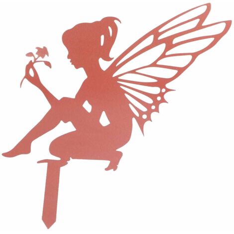 Piquets de Jardin Décoratifs Métal Fée Silhouette Bâton Ornements Piquets de Cour en Métal Arts Intérieur Extérieur Printemps Jardin Décor (b) (1/5)