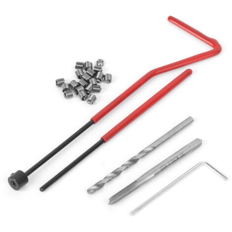 Kit de réparation de filetage 25 pièces, kit d'insertion de réparation de filetage M3, outils de réparation endommagés,Ensemble D'Outils Complet (1/4)