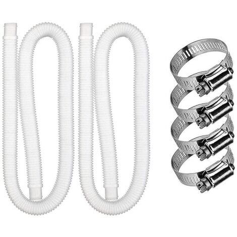 Tuyau de Piscine, Tuyau et Pince de Rechange pour Filtre de Piscine, Tuyau de Rechange pour Pompe de Piscine 300GPH 330GPH (Ensemble blanc 2PCS) (1/5)