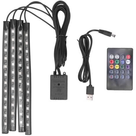 Lampe de contrle sonore de bande lumineuse de 8 couleurs RVB 48 LED pour éclairage de décoration de fête DC512V (1/5)