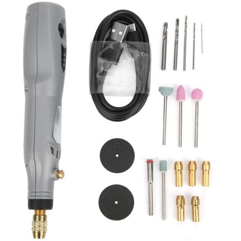 Outil Rotatif Mini, Outil Rotatif Sans Fil, 12W 15000r/min Broyeur éLectrique, Mini Broyeur de Perceuse éLectrique Portable Stylo de Meulage en Electrique (1/4)