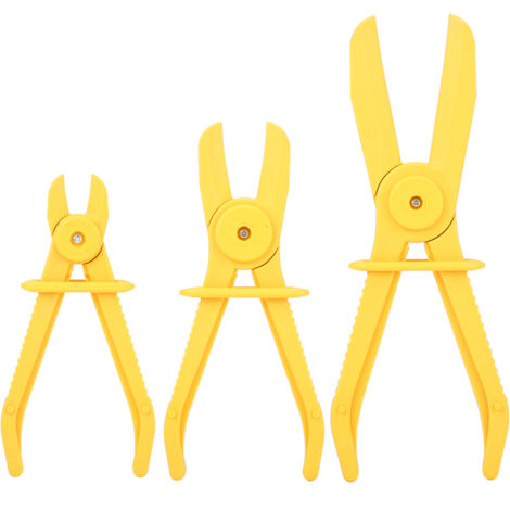 3 pièces en plastique Flexible tuyau pince ensemble d'outils frein carburant eau ligne pinces pince Kit jaune (1/5)