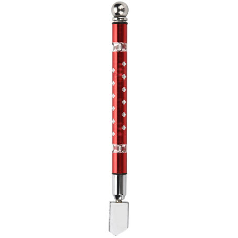 Coupe-verre portatif de type roue avec poignée antidérapante pour coupe de verre de 3 à 15 mm (rouge) (1/5)
