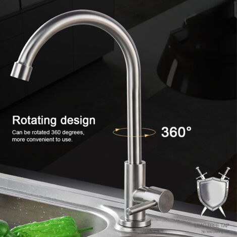Robinet De Cuisine Rohl 'Apothecary' - Simple Trou, Bec Haut, Finition Nickel Satiné
