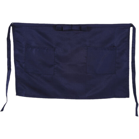 Tablier court demi-taille avec nud Pocket Chef Bistro Serveuse Café Bar Pub Serveur Bleu marine (1/5)